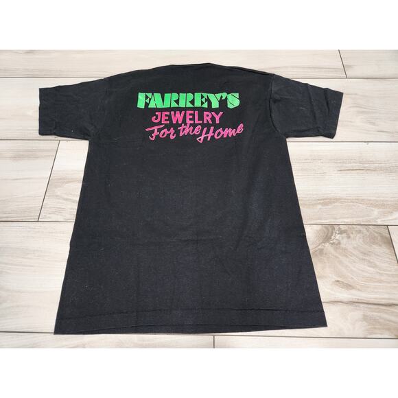 Mens Vtg 90s Farrays Corporate run T Shirt Single Stitch FOTL Large Neon - Picture 4 of 5